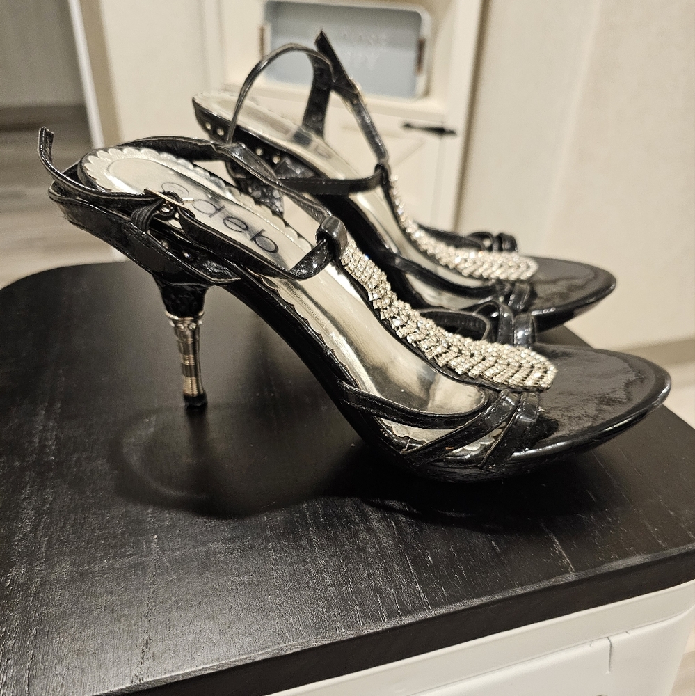 💎Rhinestone Heels☆ Size 8💎 Bling - Picture 2 of 12